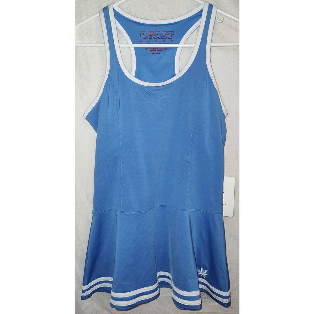 BOAST COURT Women's Tipped Tennis Carolina Blue shirt/dress NWT Small